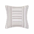 Puesta En Escena 20 x 20 in. Gray Stripe Patch Polyester Filler Pillow, 2PK PU3111888